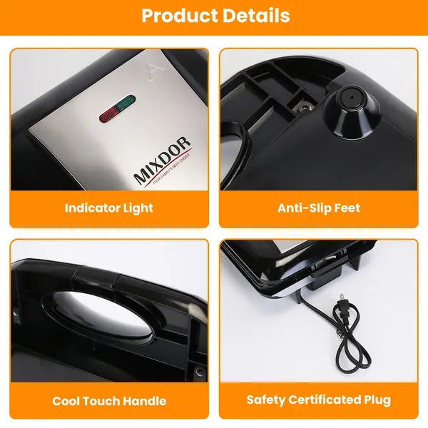 Mini Donut Maker Machine For Kids Snack Breakfast Desserts With 16 Doughnuts Holes Non Stick Coating Double-Side Heating Plates Overheating Protection